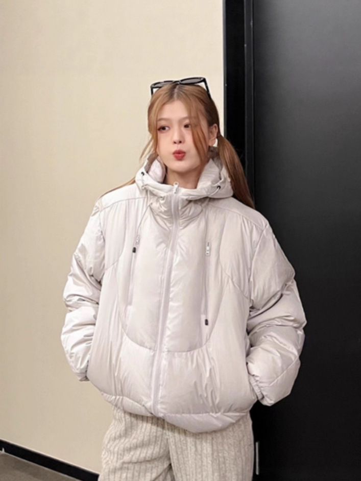 Designer 2026 winter new short loose hooded cotton jacket fashion trendy couple's design warm outerwear