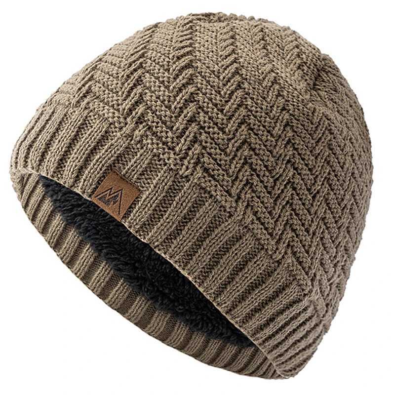 Unisex Peak Labal Winter Hats Fashion Outdoor Knitted Hats For Men And Women Beanie Cap Plush Fur Lined Warm Sports Hats S2610170OBW