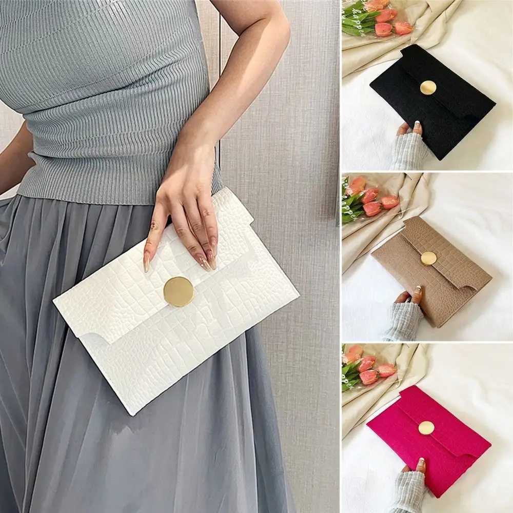 Evening Bags Casual Ladies Clutch Bag Minimalism Handheld Envelope Bags Felt Indentation Handbag Solid Color Business Women's Bag H261016