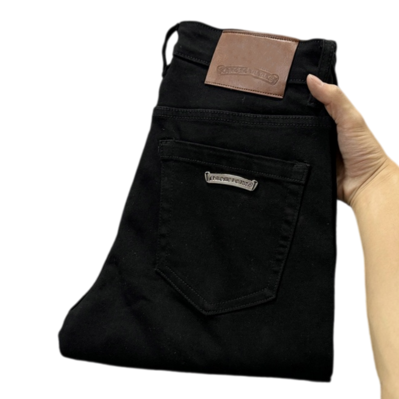 Men's Jeans Autumn Winter Men Slim Fit European American High-end Brand Small Straight Pants L836-99