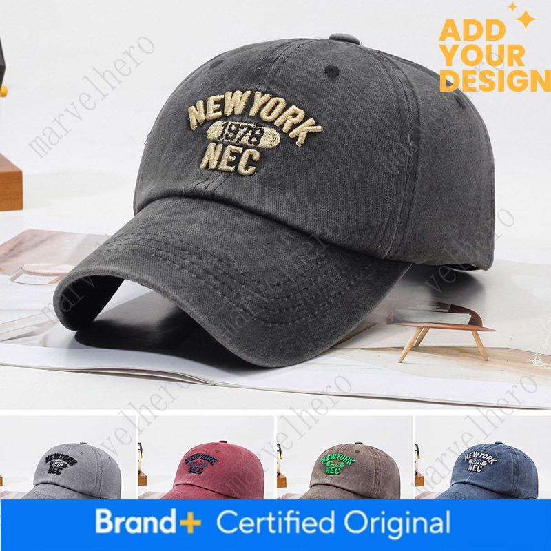 Baseball Korean Style Washed Cotton Soft Top Hat Four Seasons Unisex Embroidered American Letter Duckbill Cap Cross Border In Stock