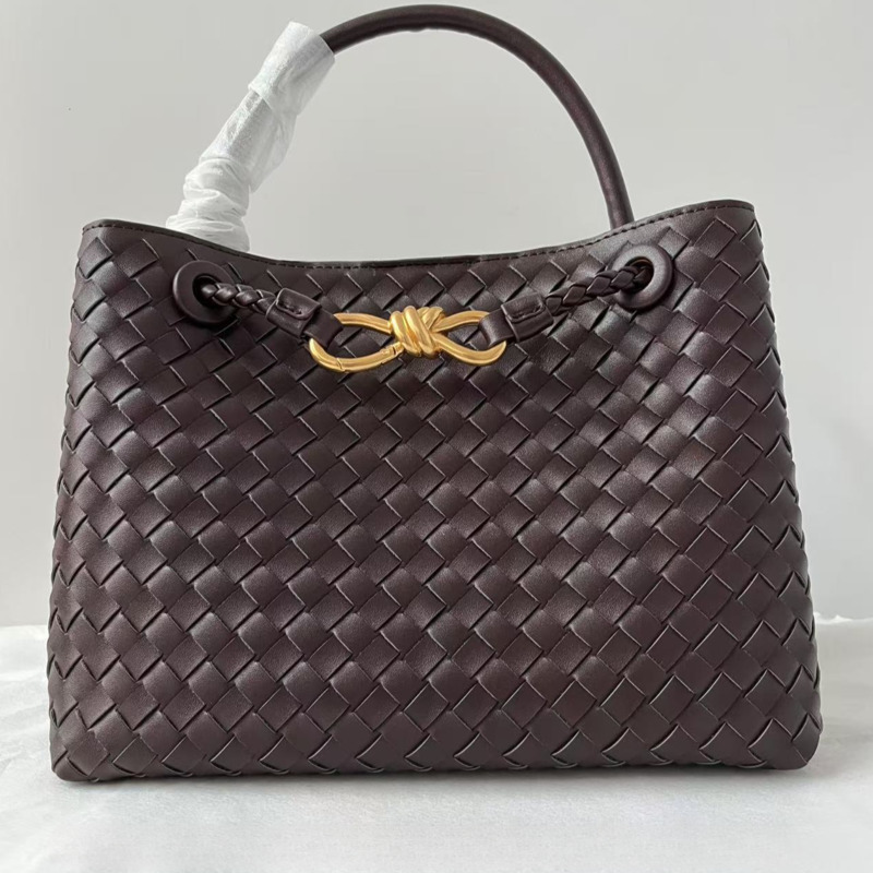New Andiamo Original Leather Bags Top Woven Womens Portable Single Shoulder Crossbody Official Document Tote Bag