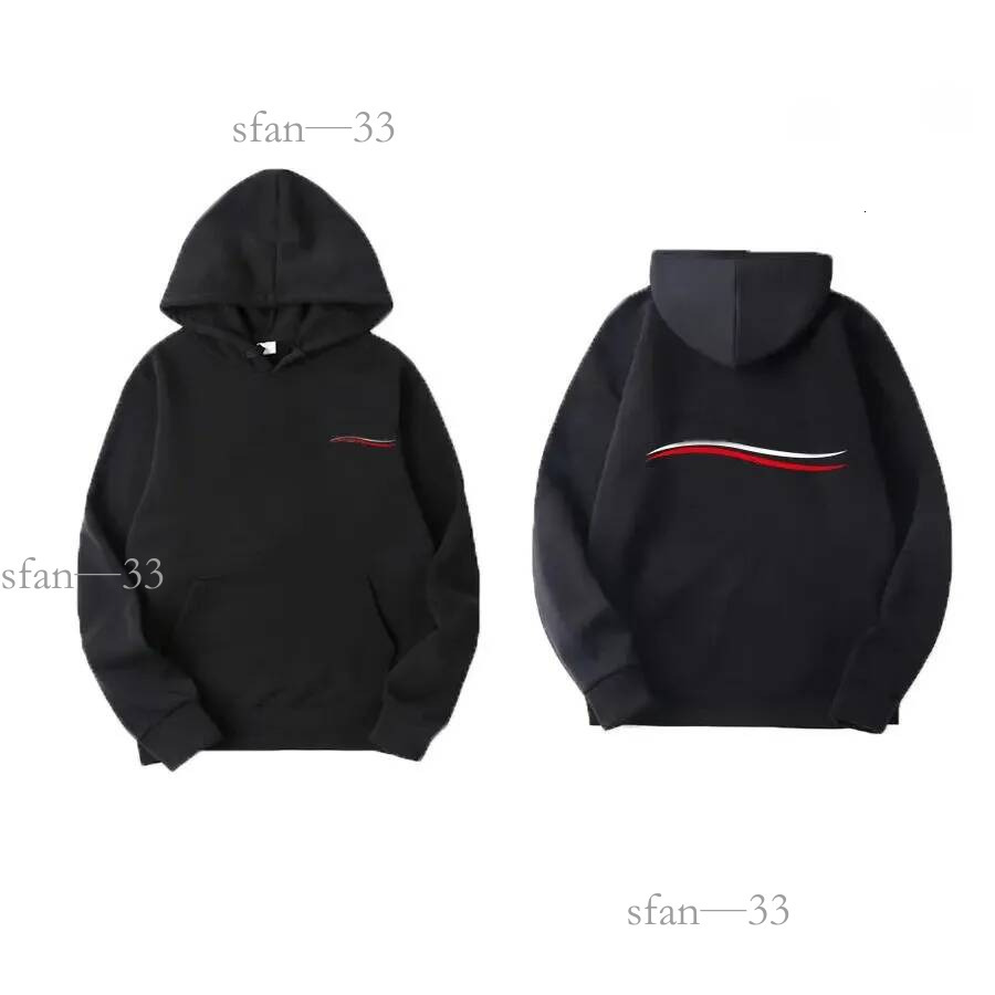 Paris Sweatshirt Polo Hoodies For Men Designer Mens Hoodie Y2k High Street Printed Tops Minimal Letter Curved Stripe Print Hoodie Graphic 2B Loose L