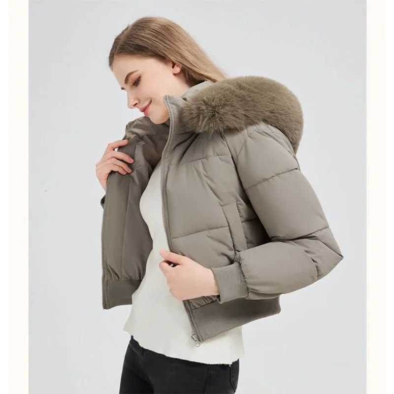 Women's Down Parkas Winter 2026 New Women's European American Style Coat Down Cotton-padded Female Short Waist Jacket Short Fashion Loose