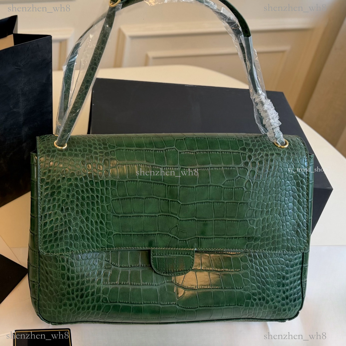 High quality Classic cc Flap cc maxi Bag Designer crocodile leather CF Bags Caviar Leather Gold Metal Hardware Chain Crossbody Shoulder Handbags e8
