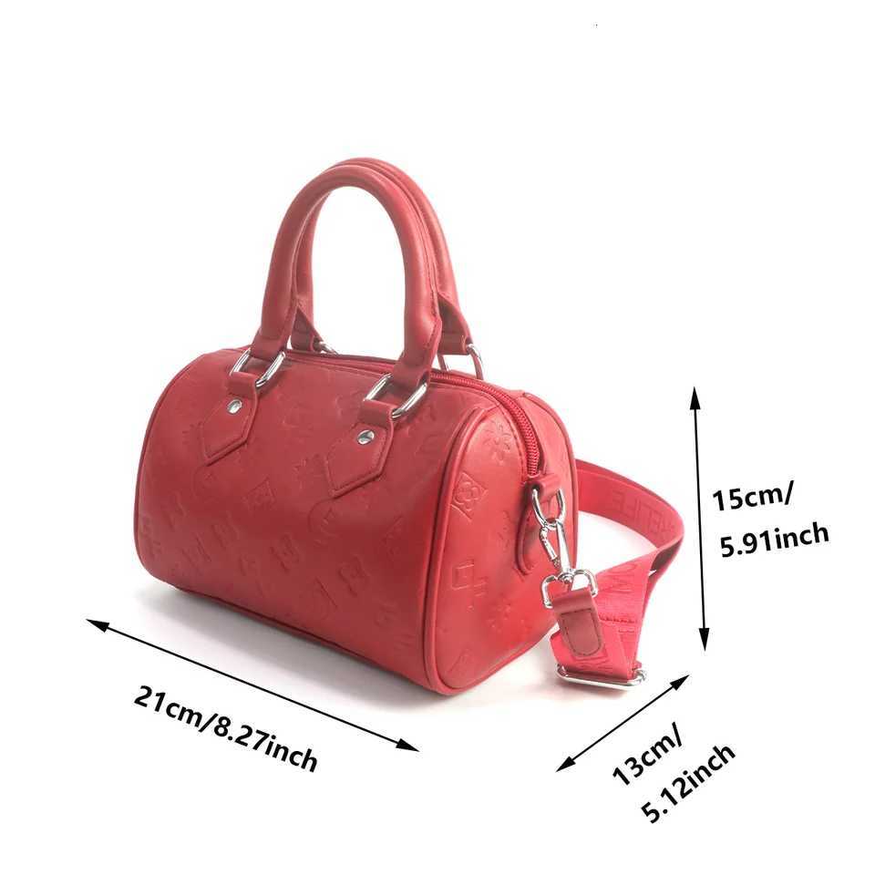 Designer Bag Totes Bost Red Mini for Wen PU Leather Embossed Top Handle Handbag with Removable Strap Crossbody Purse for Daily Shopping J261016