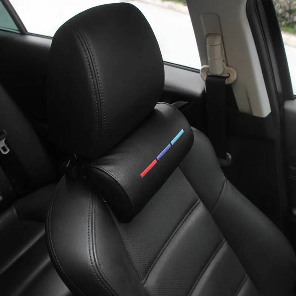 Seat Cushion Styling Seat Pillow headrest Protection PU Auto Support Rest Travelling Car Headrest Neck For BMW ///M Accesories Neck Pillow 11 cy1