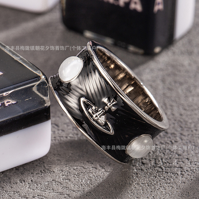 ring Western Style Empress King Cat's Eye Stone Multicolor Light Luxury High-end Saturn Oil Drop Crown Couple Ring