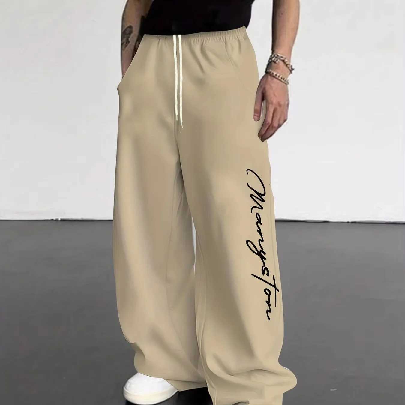 Women Men's Kids Wide-Leg Trousers Cuff Signature-Like Print Wide-Leg Fit Casual Sports Pants Wrinkle-Resistant Digital Printing S261016CPSV