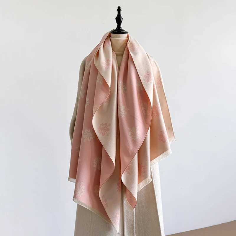 Women's Winter Luxury Thick Warm Pashmina Wrap Imitation Cashmere Scarf with Star Jacquard Design for Casual Wear S2610178BN1