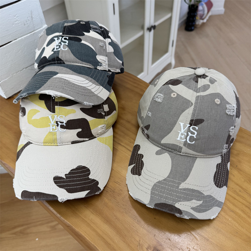 Camouflage distressed baseball cap unisex retro style suitable for spring and summer provides sun protection versatile soft brim
