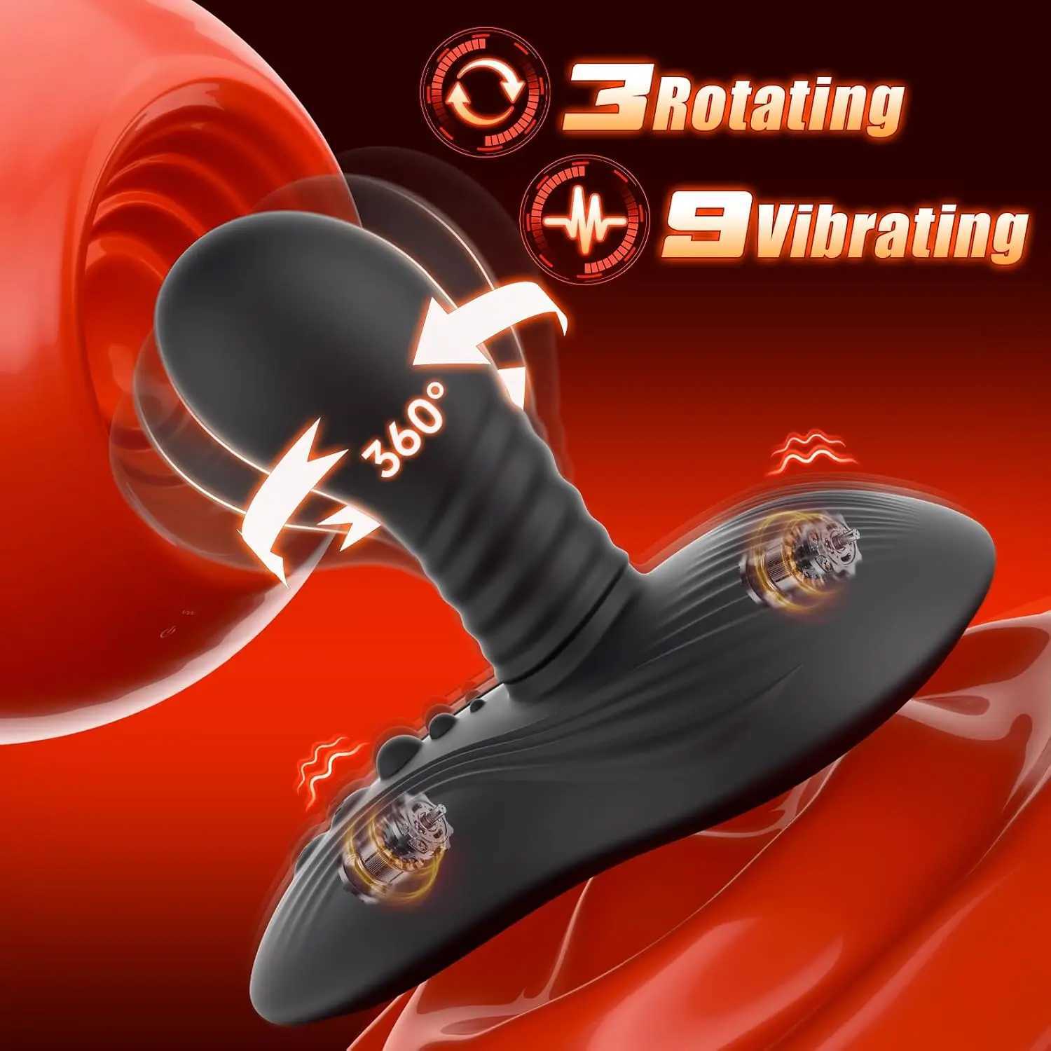and Sit Ride Rotating Vibrating Dildo Vibrator Remote Control G Spot Stimulator Prostate Massager Adult s for Women Men M261017