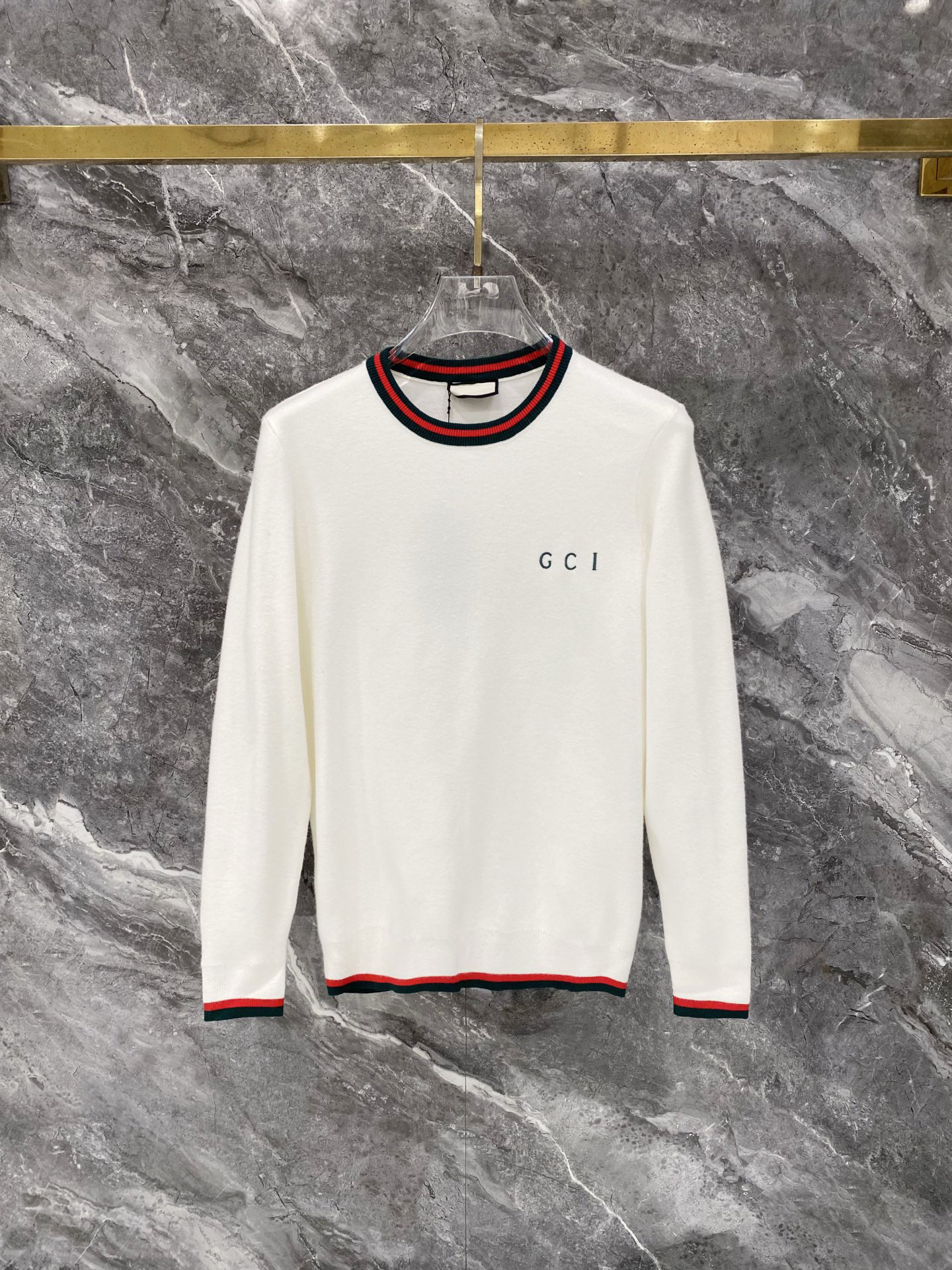 Mens Designer Knit Cardigan Sweater with Round Neck Premium Autumn/Winter Top 087