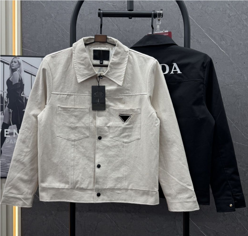 Embroidered Letters Mens Trucker Jacket Outdoor Vintage Workwear Snap Button Front Trucker Coat Casual Utility Jackets