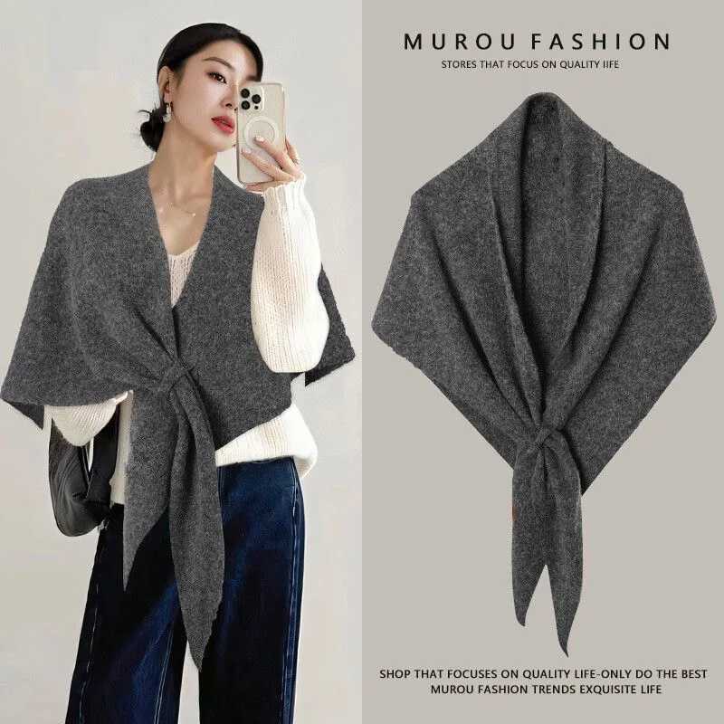 New Fashion Triangle Scarf Shawl Women's Neck Wrap Wool Blended Female Thickened Warm Shoulder Shawl Winter Gift High Quality S261017652H