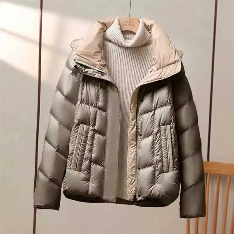 Women's Down Parkas Women's Down Cotton Jacket 2025 Fashion Hooded Short Ladies Winter Parka Coat Loose Keep Warm Temperament Female Outer
