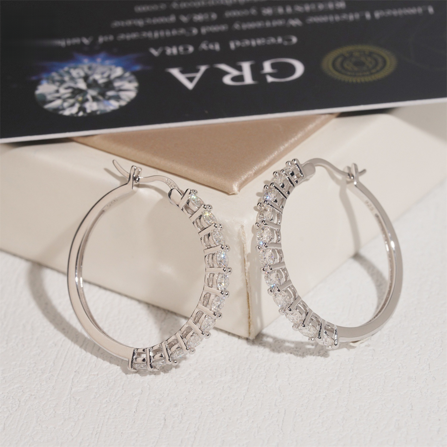 bestseller 29mm business-style earrings S925 silver inlaid with VVS moissanite, jewelry
