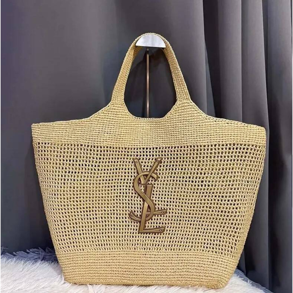 Icera Bag Fashion Designer Bag Rattan Women Shoulder Woven Female Handbags Large Underarm Bag Capacity Summer Beach Shoulder Purse Straw Bags Casual