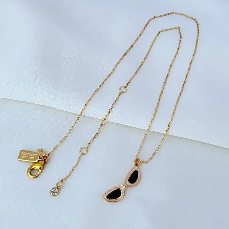 Dainty Adjustable Pendant Necklace Women Real 18K Gold Plated Sunglasses Pendant Necklace KS Gift New York With Free Dust Bag Layer Stackable open p