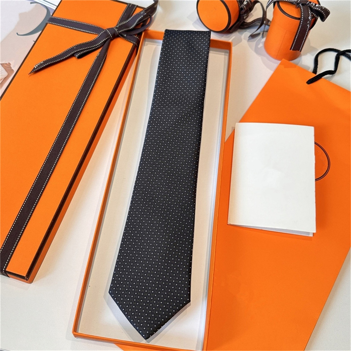 Neck Ties box New Mens Printed 100% Tie Silk Necktie black blue Aldult Jacquard Party Wedding Business Woven Fashion Design Tie 1908