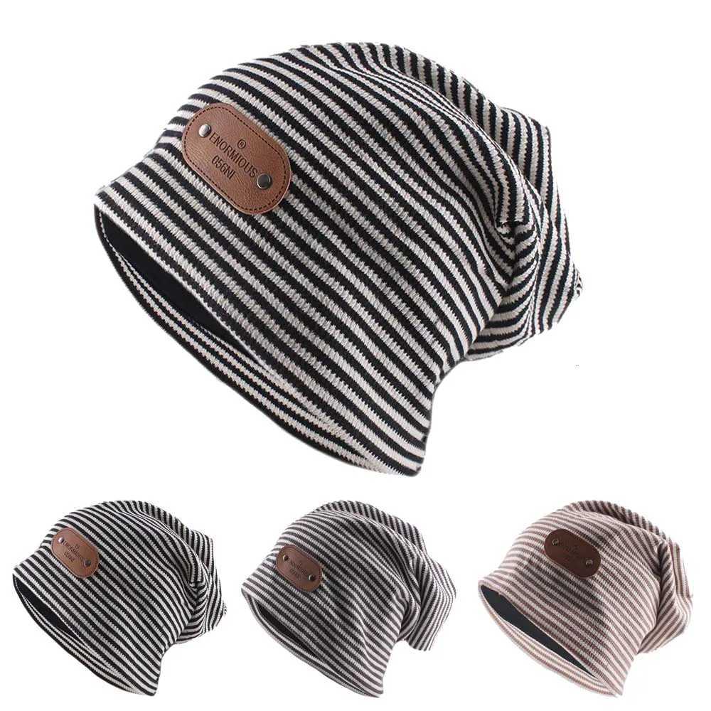 Beanie/Skull Caps New Fashion Spring Autumn Warm Women Beanies Skullies Casual Outdoor Sport Adult Female Hats Unisex Striped Turban Bone BeanieT261