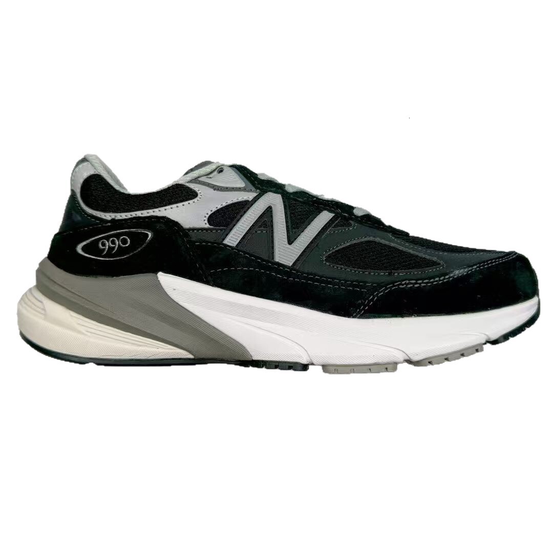 Premium Designer 990V6 comfortable sneakers, casual versatile pair for couples, featuring color-blocked design and a trendy "dad shoe" sty