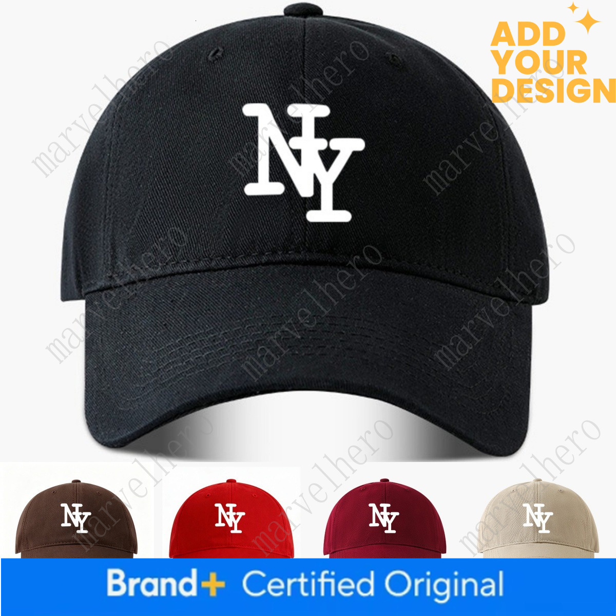 Cross Border Temu With The NY Adjustable Sun Shading Cap Printed Letter Duckbill Baseball Cap For Men Trendy