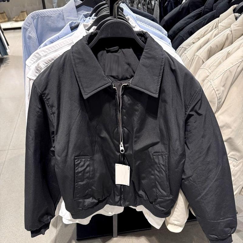 Manteau court matelassé de styliste pour hommes, vêtements d'extérieur décontractés de Style zippé à revers pour l'automne