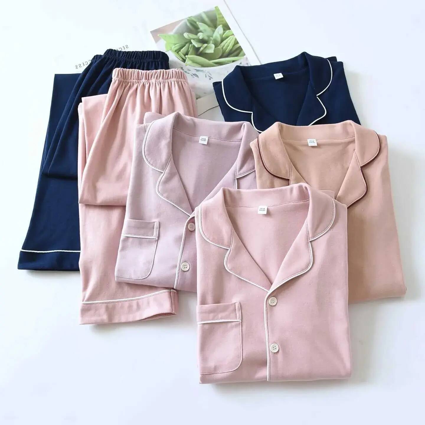 Women Pajamas Cotton Thick Womans Pajamathick Spwear Long Sved Pants Two loungewear Piece Set Ladies Homewear Warm Spwear Womens Sleepwear d09