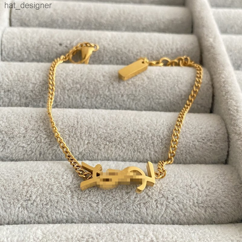 Gold Color Luxury Designer Bracelet Necklace Simple Y Letter Pendant Couple Bracelet Fashion Jewelry For Women Lady Girls