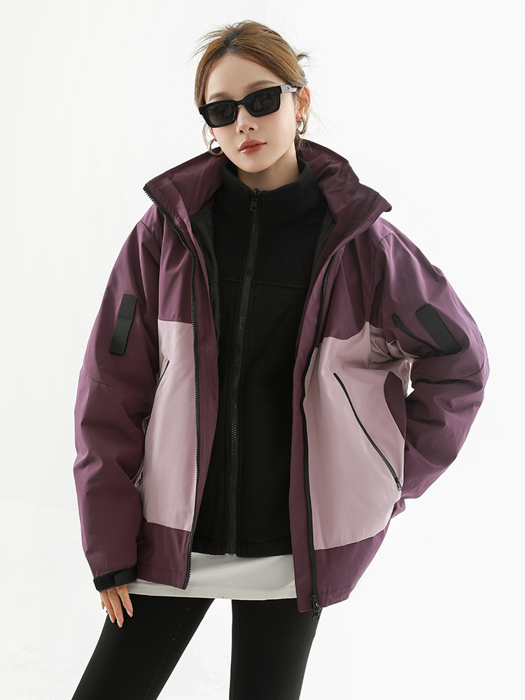 Designer Trendy color-blocked windbreaker jacket for women, spring/autumn 2026 new collection, autumn/winter outdoor casual windproof jacket