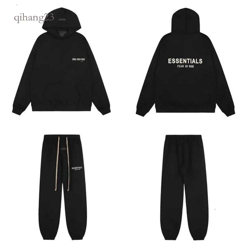 Essentalls Tracksuit Men Designer Flocked Letter 1977 Cotton Breathable Fashionable Hoodie Tapered Set Coordinated Streetwear Esentialss Tracksuits