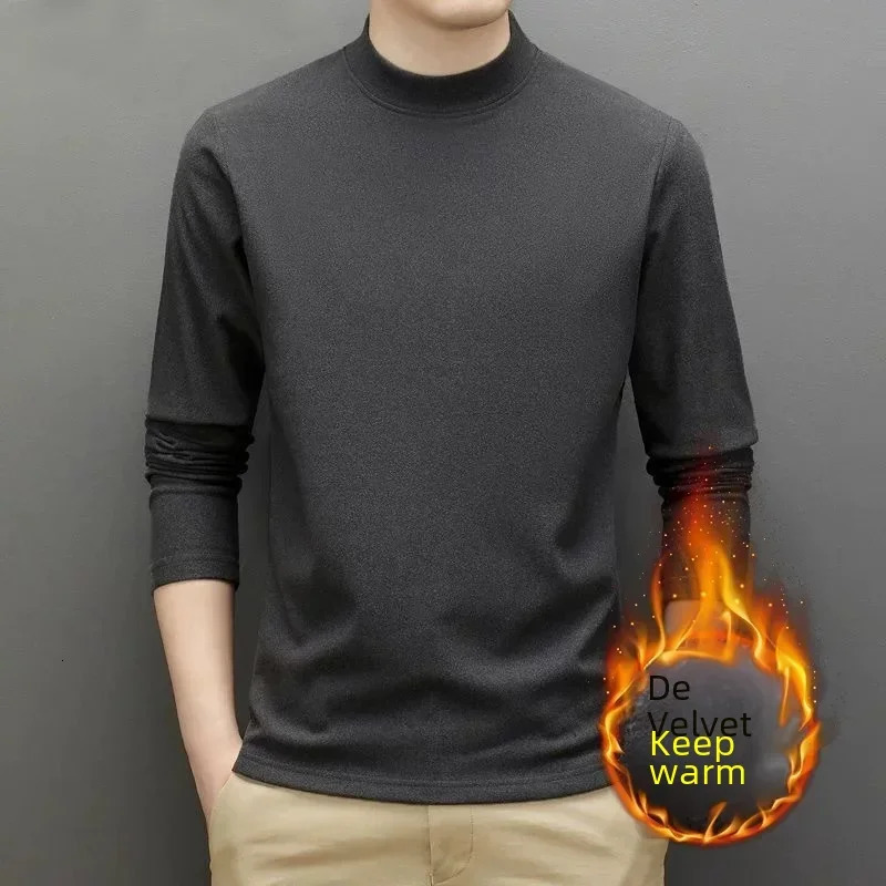 Mens Autumnwinter Warm Long Sleeve Tshirt Versatile Casual Poloturtle Neck Base Layer Korean Sleeved Top 261016