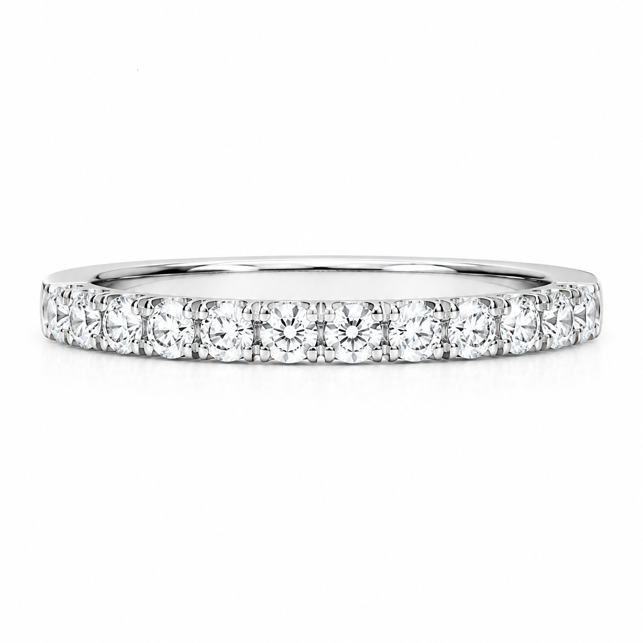 1.8mm 2mm 2.5mm Lab Grown Diamond Eternity Ring Band 9k Platinum 14K 18K Solid Gold Round Brilliant Cut Customized Wedding Ring
