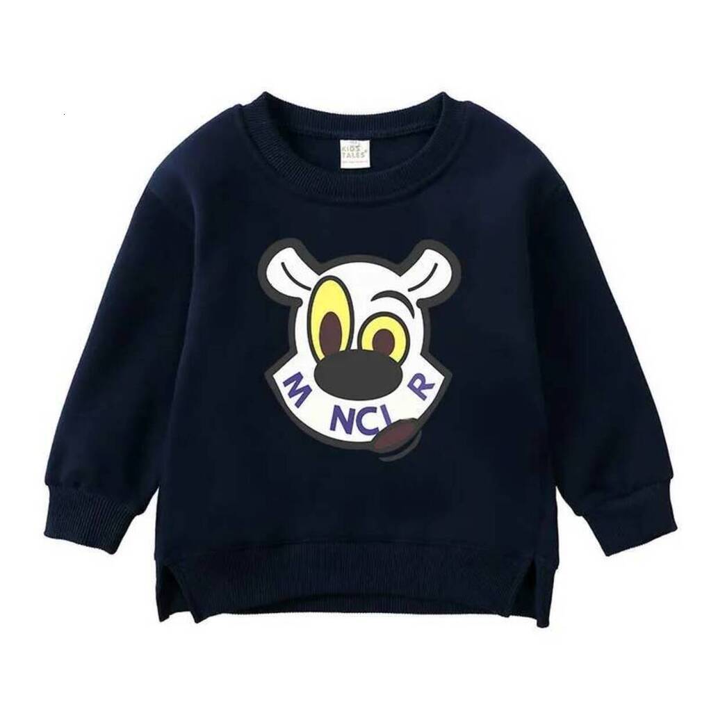 Girls Hoodie Designer Cute Cartoon Puppy Print Crew Neck Kids Sweatshirt Soft Knit Long Sleeve Pullover With Side Split Hem pul