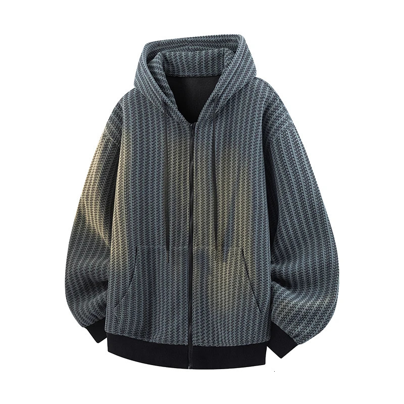 Casual Allmatch Zipper Hoodies for Men Fashion Comfortable Hooded Sweatshirts Plus Size Loose Male Clothes Quality Style 261017