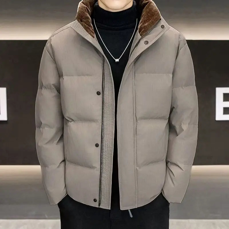 2026 Mens Autumn Winter Lightweight Cotton Padded Jacket Casual Warm Parka Top Clothing Outerwear Wool Filling Thermal Coat 261017