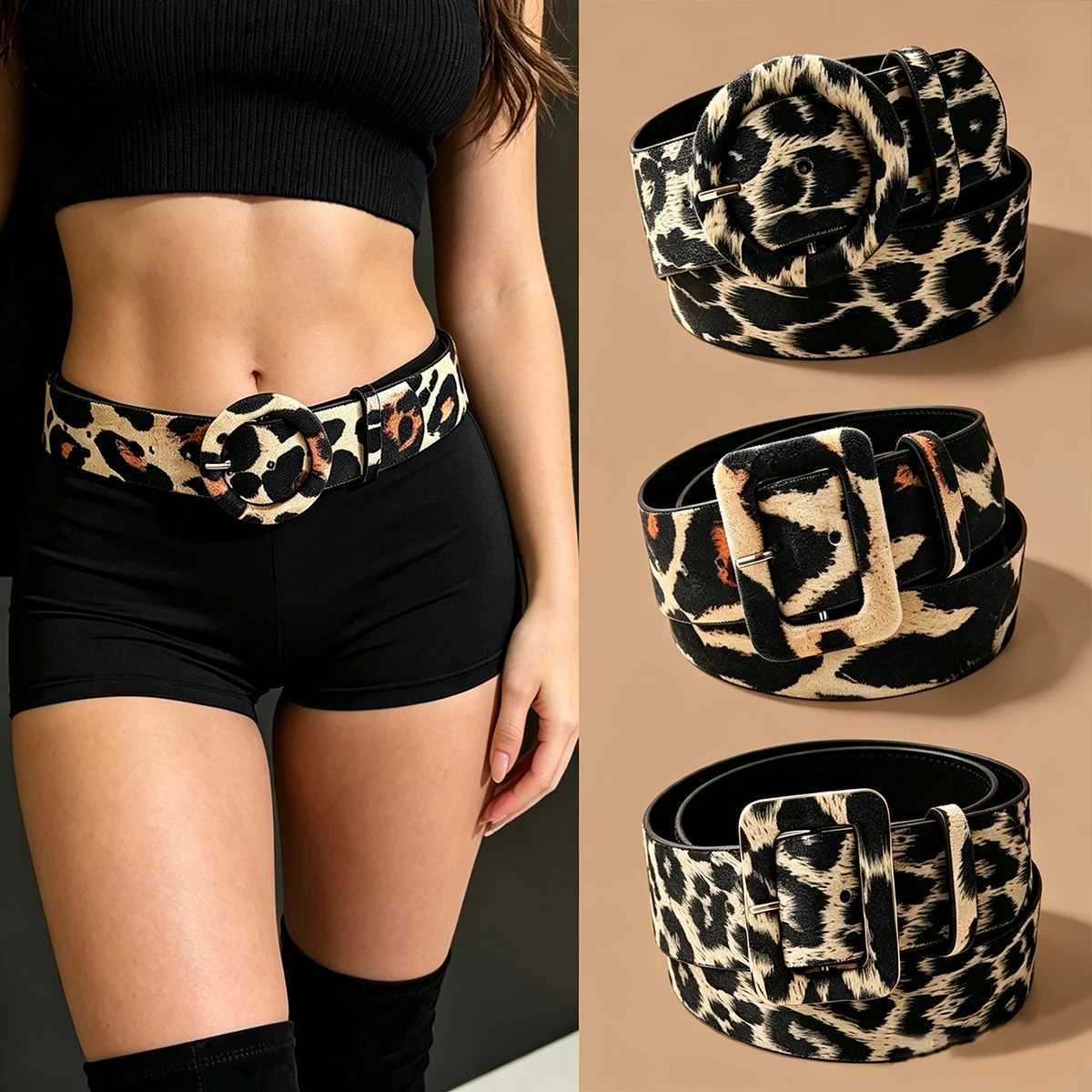 Boho Style American Western Cowgirl PU Leopard Print Belt for Women Dress Slim Fit Women Dress Custom Wide Belt Female S261017WJN6