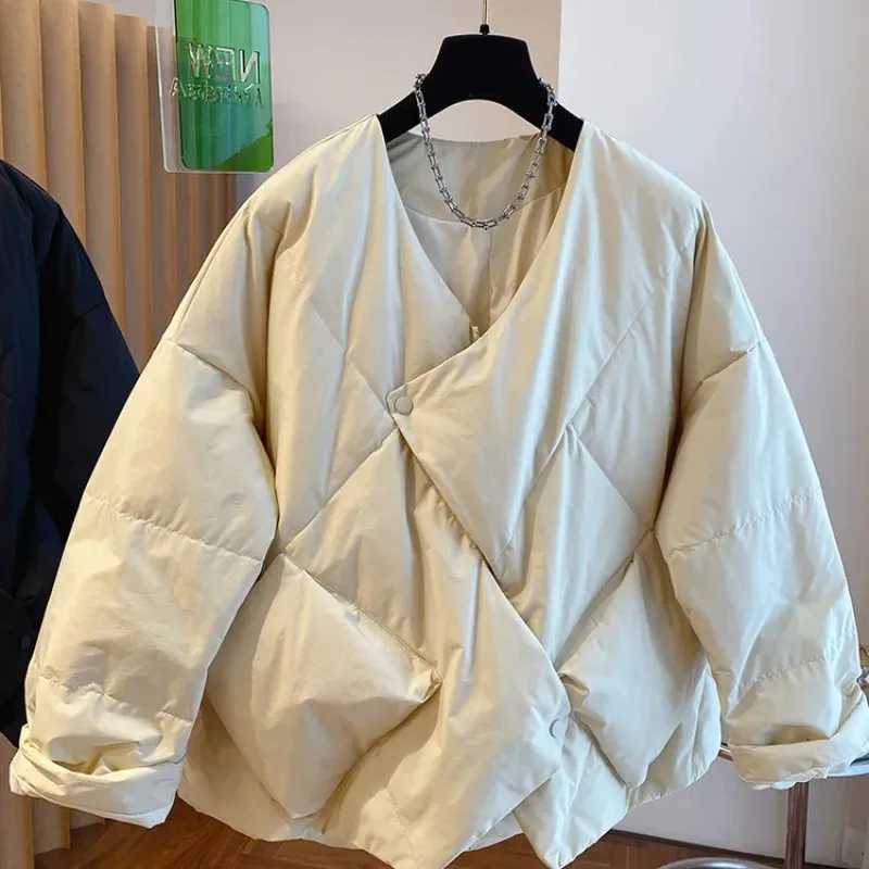 Women's Down Parkas Ladies Down Cotton Jacket 2025 Loose Casual Advanced Women's Winter Parka Coat Design Sense Comfortable Female Outerwe