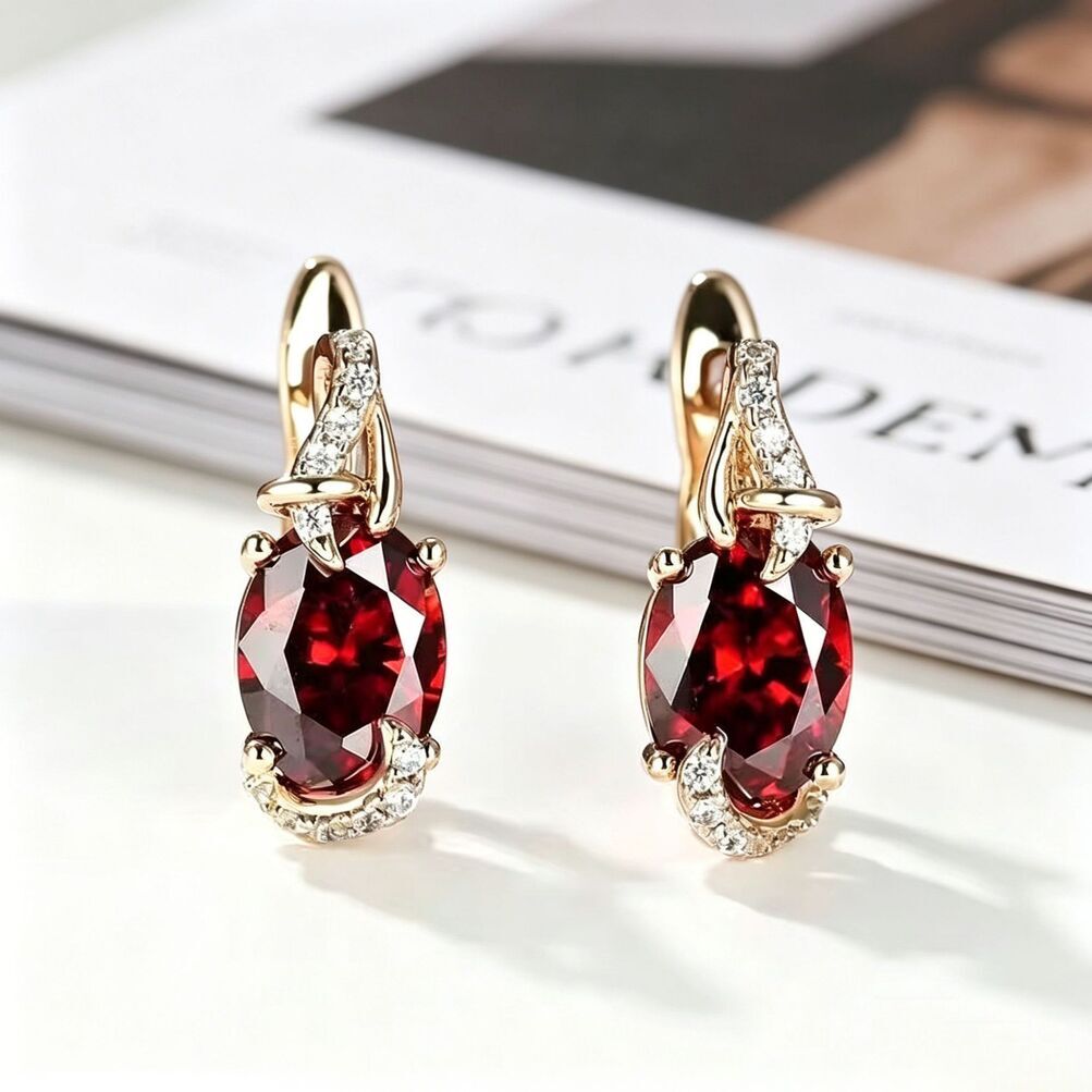 2026 Yanbo Cross-Border Temu perfume Best-Selling Colorful Exquisite cologne Copper-Inlaid Cubic Zirconia Earrings, Ligh L2
