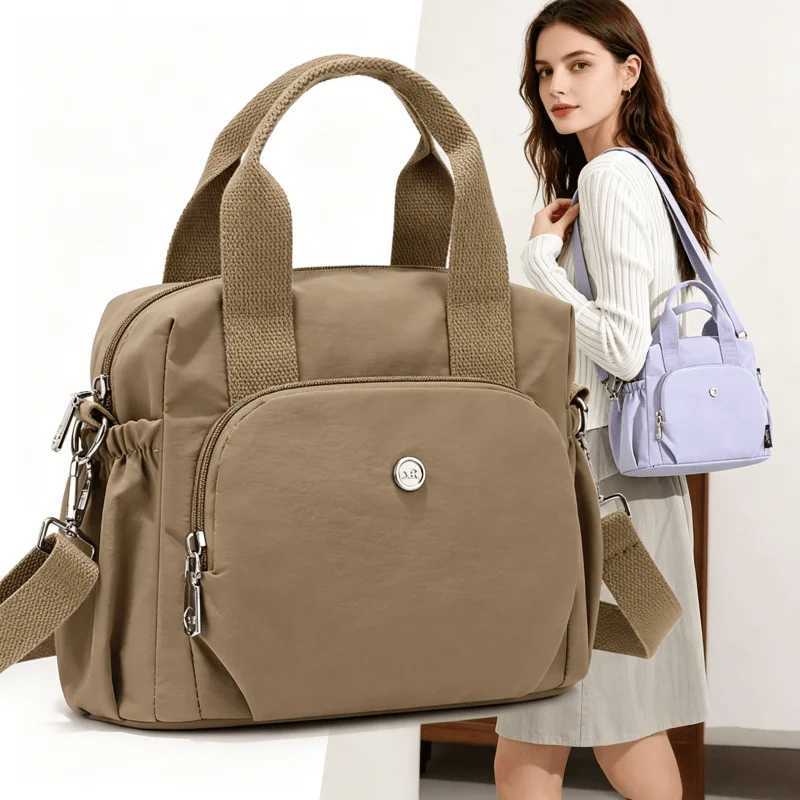 Shoulder Bags Women's Lightweight Nylon Tote Bag Crossbody Bags Travel Casual Handbag with Multiple Pockets for Travel And Work Shoulder Bags H