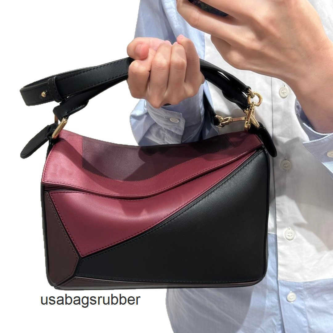 Origami Satchel High Version New Leather Color-Block Pillow Bag Light Luxury Fashion Geometric Handheld Crossbody for Women with Multi-Panel Constru