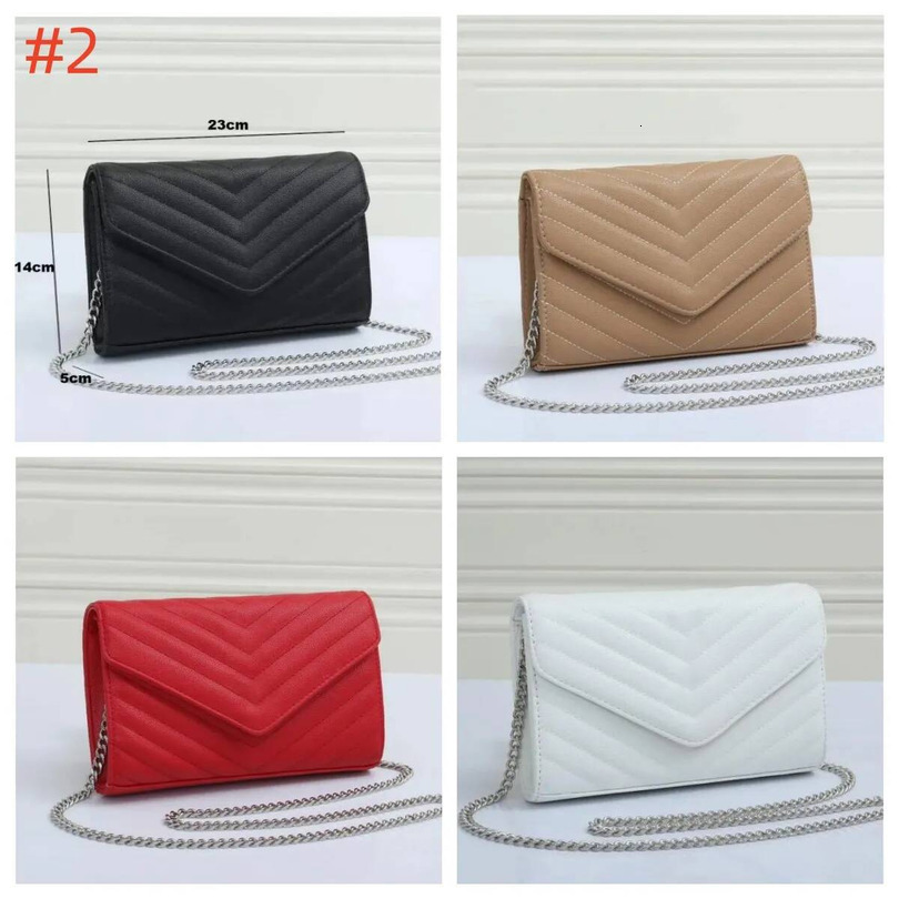 Women Luxury Designer Classic Chain Crossbody Messenger Handbag Multi Black Gold Silver Optional Metal Hardware Fashion Ladies Tote Satchel Purse In