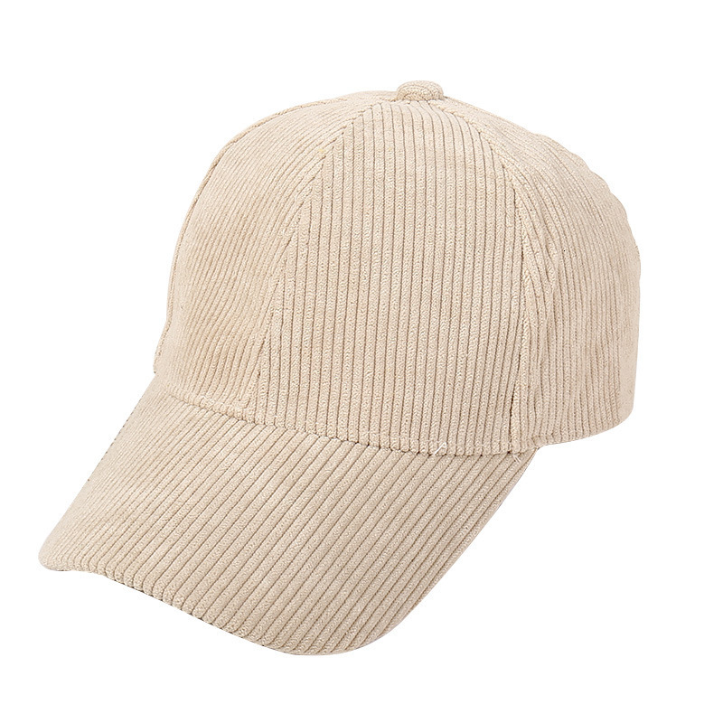 Plain baseball cap women, thickened for warmth in autumn winter, solid color corduroy duckbill cap, Korean style, versatile and face-slimming hat