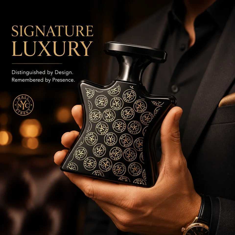 No. Wall 9 Bond Street Eau De Parfum Luxury Black Gold Star-Shaped Fragrance Elegant Statement Scent for Daily Wear Business Events Evening Occasion