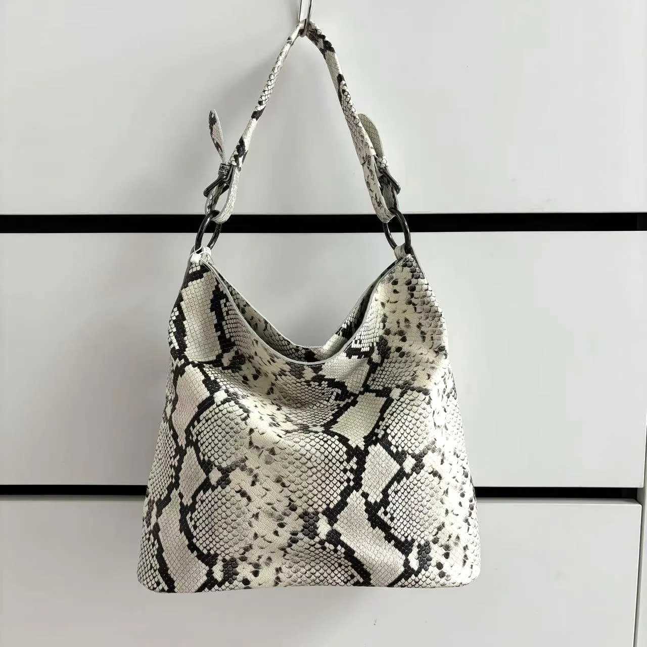 Evening Bags 100% Real Leather Lady Shiny Snake Bags Shiny Serpentine Embossed Genuine Leather Handbags For Women H261016