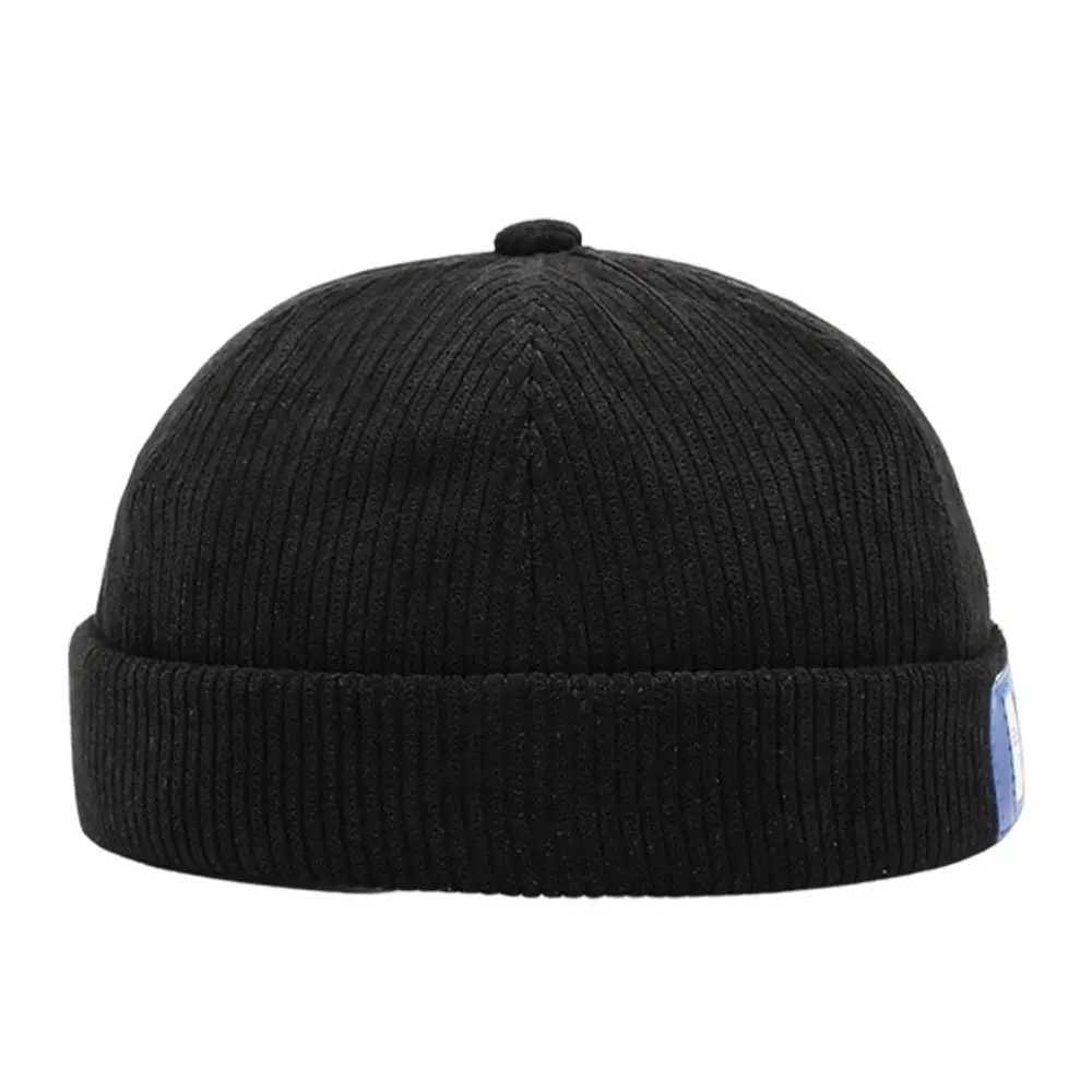 Beanie/Skull Caps Fashion Hip Hop Beanie Street Hat Corduroy Cotton Brimless Docker Cap Casual Adjustable Vintage Dome Hat for Men WomenT261017