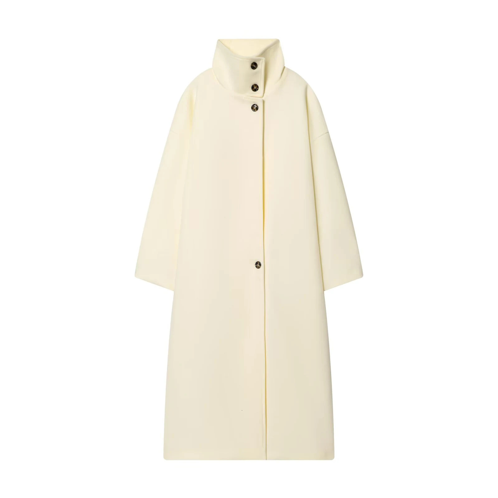 European and American style women's clothing fashion chimney collar loose long woolen coat jacket 261016