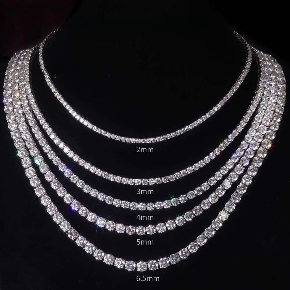 Moissanite Tennis Bracelet Necklace for Man Women Sterg White Gold Plated VVS Lab Dia tenis Iced Out Chain Choker Designer jewelry Charm Bracelets