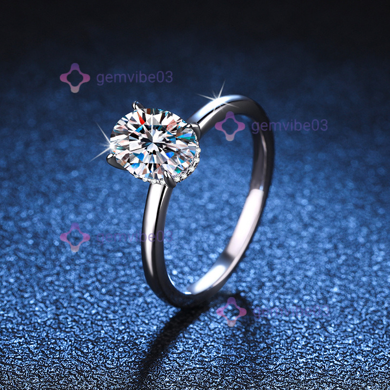 S925 Sterling Silver Women's Elegant Pigeon Egg Band Wholesale Wedding Moissanite Diamond Ring for Women holiday gift